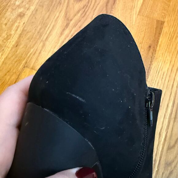 Anne Klein AK Xland iFlex Womens 9 Black Suede Round Toe High Heel Boots Booties - Picture 9 of 12
